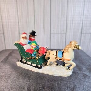 Summit Collection Santa Claus Horse Sleigh Figurine Christmas Decoration